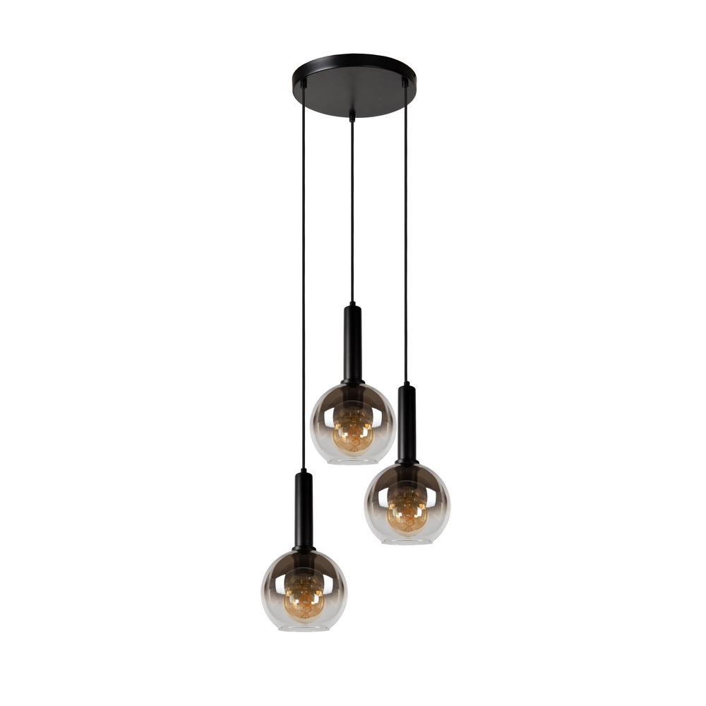 Lucide HanglampMarius 3-lichts zwart - 45402/13/30